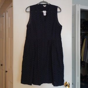 J. Crew Factory Navy Eyelet Shirtdress
